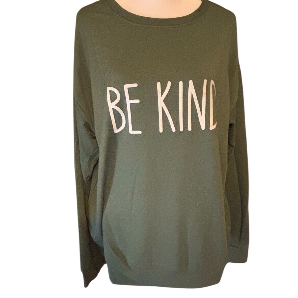 NEW Long Sleeve Tee “Be Kind' Green XL